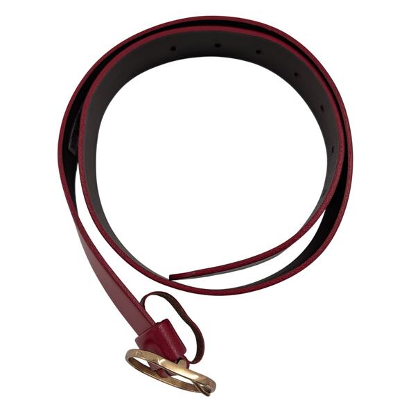 Womens Red Italian Leather Belt Circa San Francisco - Picture 2 of 7